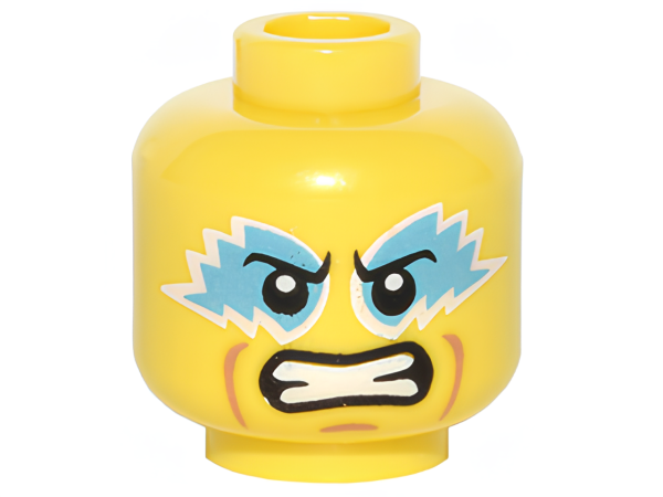 Голова Lego 3626cpb1485  Head Medium Azure Eye Paint, Clenched Teeth Pattern - Hollow Stud